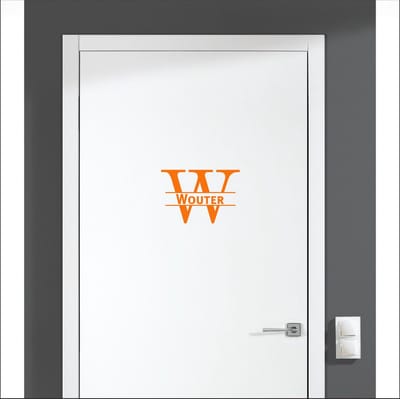 Deursticker Met Naam -  Wouter - Oranje