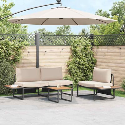 vidaXL - Salontafel - Zwart - en - Bruin - 55 - x - 55 - x - 35 - cm - Gepoedercoat - staal