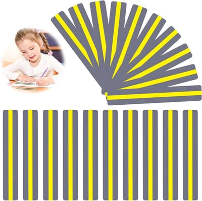 Hulpmiddel voor Kinderen, 20 Stuks, Gele Leesstroken en Leesliniaal voor Dyslexie en ADHD, Ideaal voor Betere Leesvaardigheid