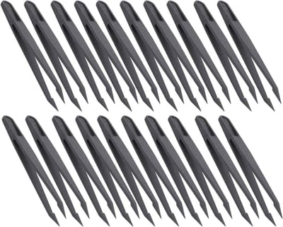 20x Precisie Pincetten - Antistatisch Gereedschap - Elektronica Reparatie - Hittebestendig Materiaal - 20 Stuks - Zwart