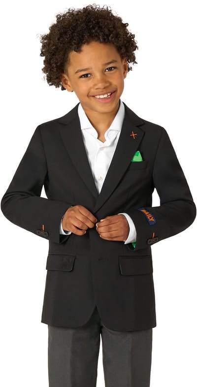 OppoSuits Daily Jongens Minecraft Blazer - Kids Jasje - Overworld - Zwart - Maat 98/104
