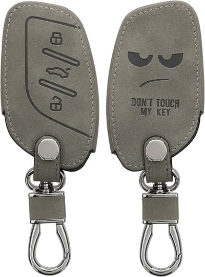 kwmobile autosleutelhoes geschikt voor MG 3-knops ZS MG4 MG5 MG6 - beschermhoes van imitatieleer - Don't Touch My Key design - grijs