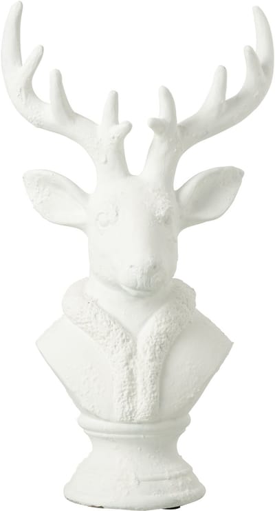J-Line decoratie Hert - polyresin - wit - large