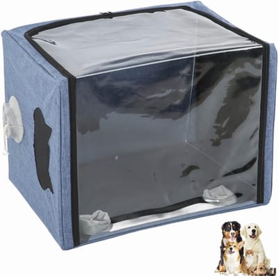 Draagbare Inhalator Tent voor Huisdieren, Vouwbare Zuurstofkooi voor Katten en Honden, Ideaal voor Inhalatietherapie en Dierenverzorging, 24.0X15.7X18.1in