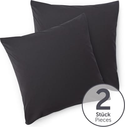 Blumtal - Set Van 2 Kussenslopen - Superzachte Premium Jersey Kussenhoes - 100% Katoen - 40 x 40 cm - Antraciet