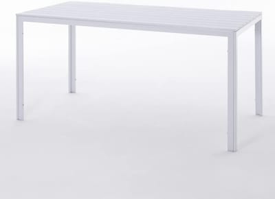 Buiten Eettafel 156x78 cm met Stalen Frame en Houtlook Latten