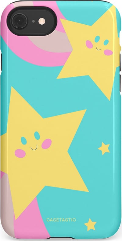 Casetastic Hoesje Geschikt voor Apple iPhone 7/8/SE - Stijlvolle Beschermende Duo-layer Case - Roze Sterrenlicht