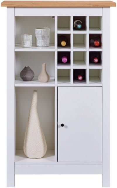 Interlink Julina Wijnkast – Wit/Eiken Ambacht – 12 Flessen – 77 x 33 x 124 cm