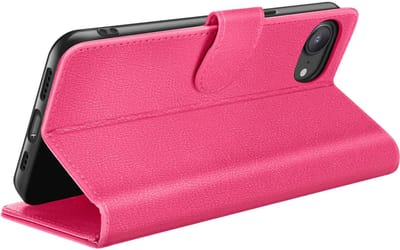 Zanae, Hoesje geschikt voor iPhone 17e - Wallet Case met Stand & Magneetsluiting, Fuchsia