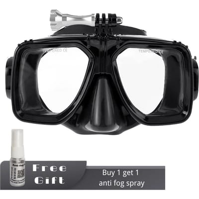 Klassiek Duikmasker voor Gopro Hero Camera Accessoires Gehard Glas Anti-condens Duikuitrusting Mergulho Acessorios black