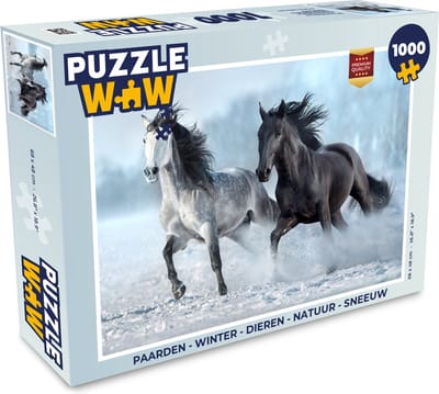 Puzzel Paarden - Winter - Dieren - Natuur - Sneeuw - Legpuzzel - Puzzel 1000 stukjes volwassenen
