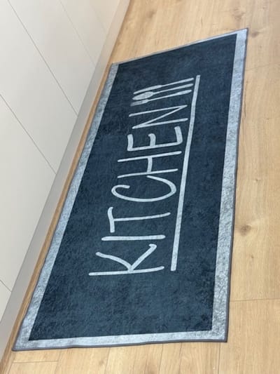 Mevaz- Keukenloper Kitchen - Grijs / Zwart - 80x180 cm - Vloerkleden - Keuken Tapijt - Keukenmat - Loper Tapijt - Loper Vloerkleed