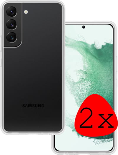 Hoesje 2 Stuks - Geschikt voor Samsung Galaxy S22 - Sterk & Shockproof - Case Siliconen - Back Cover - Telefoon Hoes - Transparant