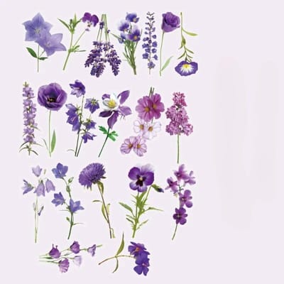 40 stuks verse bloemen planten stickers doe-het-zelf decoratie PET waterdichte stickers voor planners scrapbooking laptops