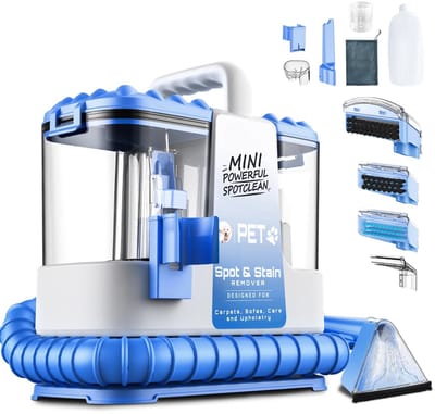 Hutjemutje - vlekkenreiniger - tapijtreiniger - 32Kpa krachtige zuigkracht - lichtgewicht - met 5 reinigingsgereedschappen - blauw