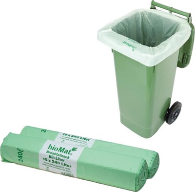 BioMat - Composteerbare Vuilniszakken 240 Liter - 2 x 10 Stuks - Composteerbaar EN13432 - Ademend en Scheurvast - Extra Sterk