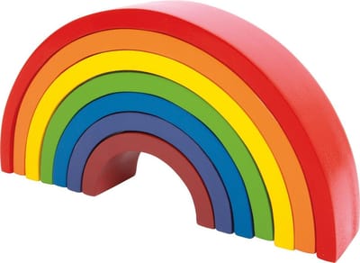 Small Foot - Wooden Building Blocks Rainbow 9dlg.