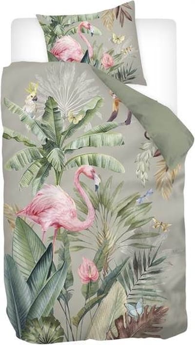 Snoozing Inara Dekbedovertrek - Eenpersoons - 140x200/220 cm - Groen