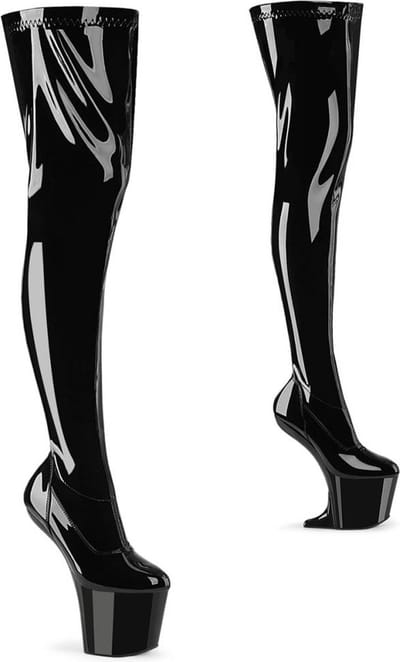 Pleaser - CRAZE-3000 Plateau Overknee Laarzen - US 7 - 37 Shoes - Zwart