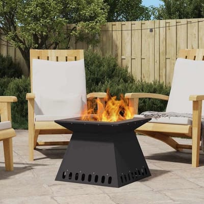 Buitenhaard - Vuurschaal Tuin - Terras Verwarmen - Stijlvol Design - 48x48x40 cm - Zwart