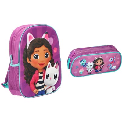 Gabby's Dollhouse schoolset; rugzak en etui