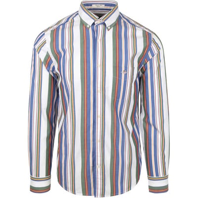 Gant Casual Overhemd Streep Multicolour - Maat M - Heren - Overhemden Casual