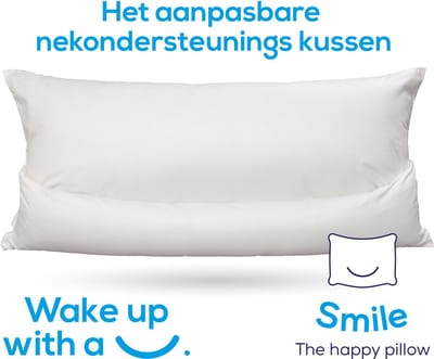 Smile Pillow – Orthopedisch en Ergonomisch Hoofdkussen met Verstelbare Nekrol – Geschikt voor Buik-, Zij- en Rugslapers