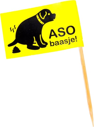 50 x Aso Baasje! Hondenpoep Vlaggetjes Poepvlaggetjes Poepprikkers Vlaggetje No Honden Poep Prikkers