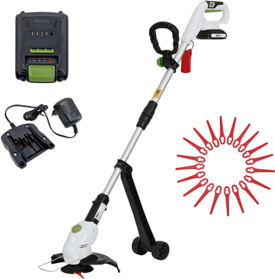 TRUTZHOLM Accu Grastrimmer 20V met 2Ah Batterij & Lader - 26cm Snoerloze Kantensnijder Set - Ultra-Licht Incl 20x Nylon Messen