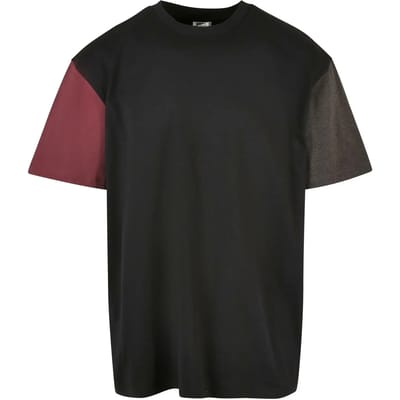 Urban Classics - Organic Oversized Colorblock Heren T-shirt - M - Zwart