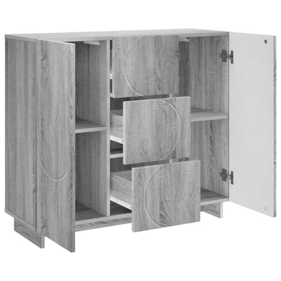 vidaXL - Dressoir - Grijs - Sonoma - 85,5 - x - 31 - x - 75 - cm - Bewerkt - hout