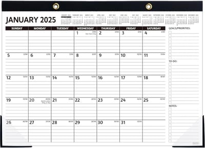 Bureaukalender 2025-2026 18 Maanden Medium Zwart