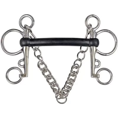 Rechte rubberen paardenbit HorseGuard RS