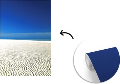 Behang - Fotobehang Een bijzondere structuur in het witte strand van het tropische Nationaal park Lucayan - Breedte 150 cm x hoogte 220 cm
