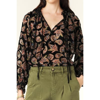 BA&SH Blouse Ruiz Noir Maat: S | Longsleeves Outlet | Dames | Zwart