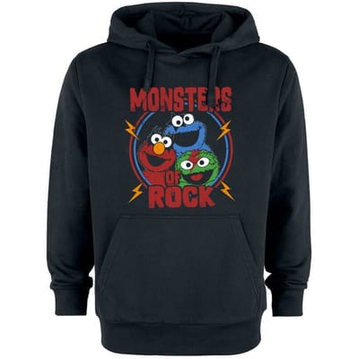 Sesame Street Trui met capuchon - Monsters Of Rock - M tot L - voor Mannen - zwart