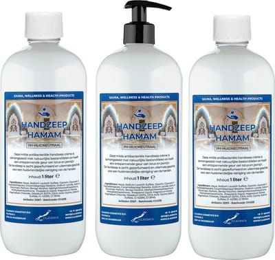Handzeep Hamam 1 liter - met gratis pomp - set van 3 stuks