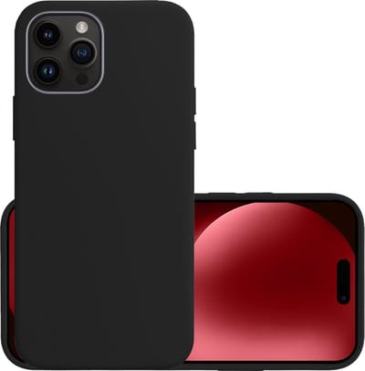 Hoesje - Geschikt voor Apple iPhone 15 Pro - Sterk & Shockproof - Hoes Cover - Siliconen Case - Zwart