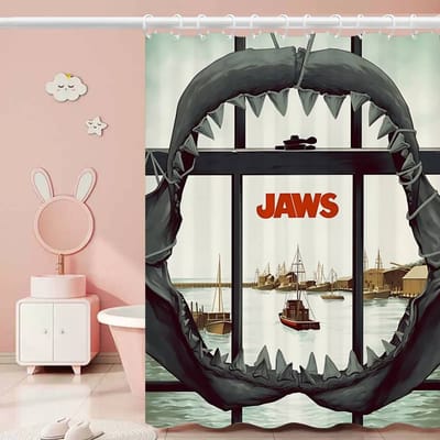 J-JAWS Film 1 stuks Patroon Douchegordijn Plus Haken Waterdicht Machinewasbaar Polyester Stof Abstract 90x180 cm