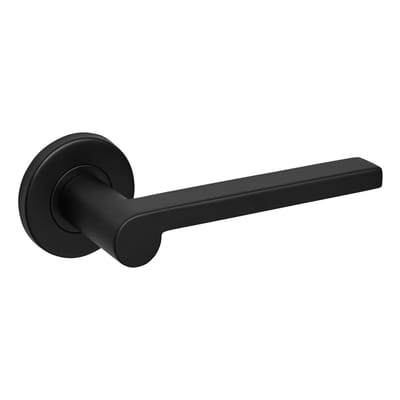 Lavuzo Caserta deurkrukset - deurklink - rond rozet - zwart - set 2