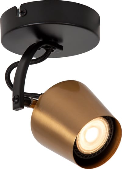 Lucide EMILE - Plafondspot (Plafondlamp) - Ø 10,5 cm - 1xGU10 - Mat Goud / Messing