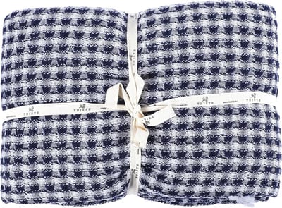Lichte Katoenen Sprei Petrol Blauw 150x200 cm - Wafelstructuur Bedsprei en Plaid voor Bank