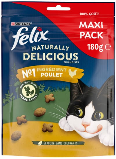 Felix Naturally Delicious Catnip - Maxi Pack - Kattensnack - Kip 180 g