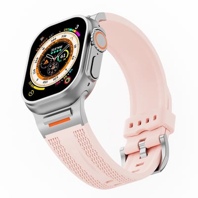Siliconen bandje - geschikt voor Apple Watch 1/2/3/4/5/6/7/8/9/10/11/ SE (1,2,3) met maat 38 mm / 40 mm / 41 mm en 42 mm (Watch 10/11) - roze