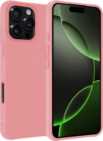 Hoesje Geschikt voor Apple iPhone 16 Pro - Sterk & Shockproof - Hoes Cover - Siliconen Case - Lichtroze