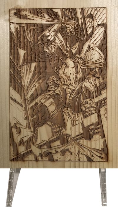 CharredArt - Houten Bord Spawn Rooftop | Hout kunst - Huis decoratie woonkamer - Wanddecoratie accessoires - Kamer interieur decoraties