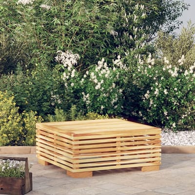 Tuintafel Vierkant - Koffietafel Buiten - Ontspanning Buiten - Massief Teakhout - 69.5x69.5x31 cm - Natuurlijk Hout
