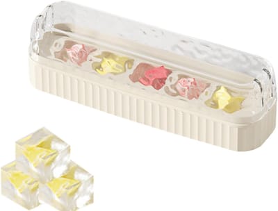 IJsblokjes Vorm - Stapelbare Bakjes - Dranken Koelen - Lekvrij Ontwerp - 16 cm Lengte - Wit