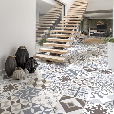 Antislip vloerstickers met beschermlaag - SCOPELLO TILES - 120x180cm - 24 stickers 30x30cm