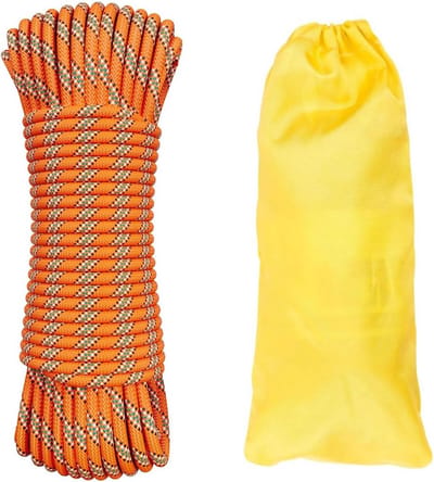 Klimtouw Nylon - Statisch Ankertouw - Hoogte Werk - Hoge Trekkracht - 10mm 10 Meter - Reflecterend Oranje